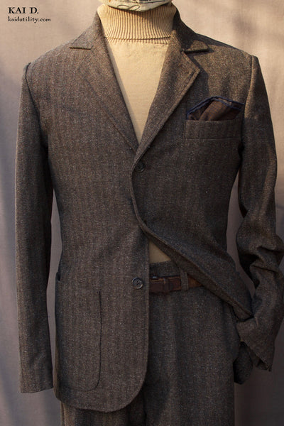 Shoemaker's Jacket - Cotton Herringbone Tweed - XL