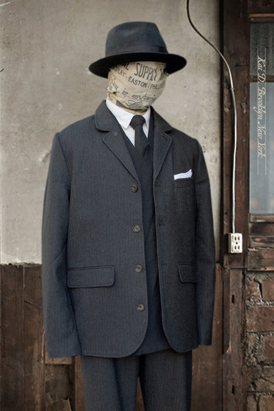 Vincent Casual Blazer - Striped Herringbone Wool - M, L, XL
