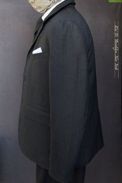Vincent Casual Blazer - Striped Herringbone Wool - M, L, XL