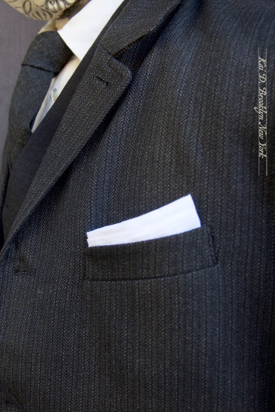 Vincent Casual Blazer - Striped Herringbone Wool - M, L, XL