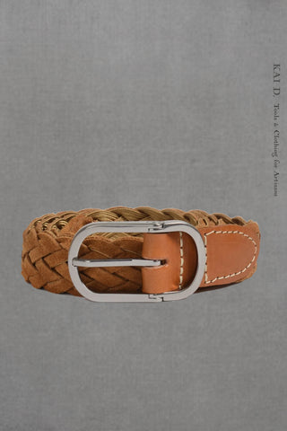 Cliquet Braided Belt - Honey Suede - M, L, XL
