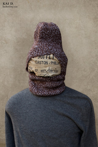 Hand Knitted Snood - Brown Heather - One Size
