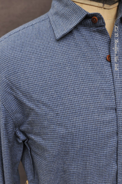 Cassady Shirt (Relaxed Cut)- Royal Touch Houndstooth Flannel - M, L, XL, XXL