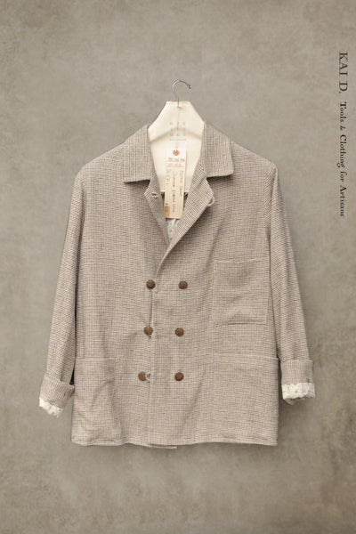 Hutton Jacket -  Japanese Mini Houndstooth Cotton/ Linen  - S, M, L