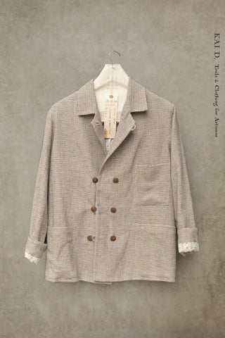 Hutton Jacket -  Japanese Mini Houndstooth Cotton/ Linen  - S, M, L