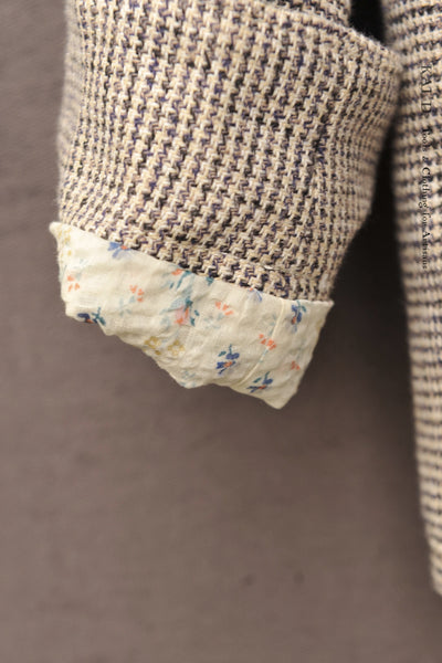 Hutton Jacket -  Japanese Mini Houndstooth Cotton/ Linen  - S, M, L