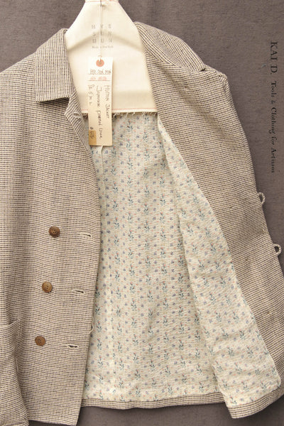 Hutton Jacket -  Japanese Mini Houndstooth Cotton/ Linen  - S, M, L
