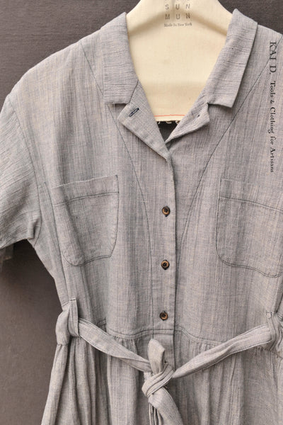 O'Keeffe Dress - Mist Blue Cotton Linen - XS, S, M