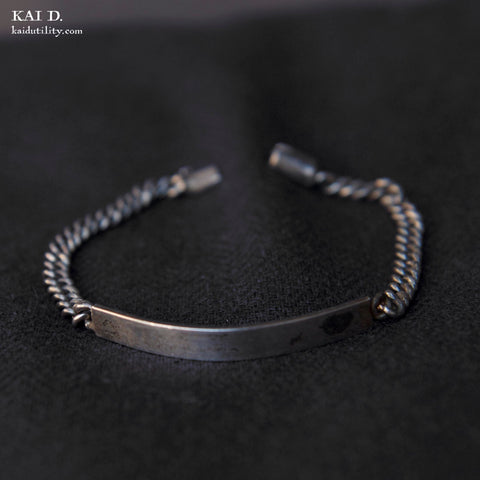Vintage ID Chain Bracelet - Sterling Silver - 7 1/2