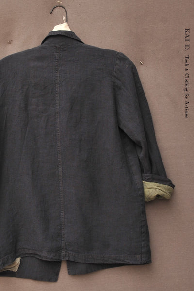 Belgian Linen Blanchett Linen Jacket - Deep Indigo - XS, S