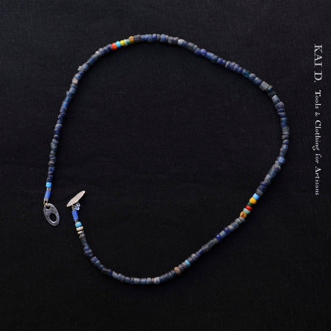 Handmade Beaded Necklace -  Choker Indigo K