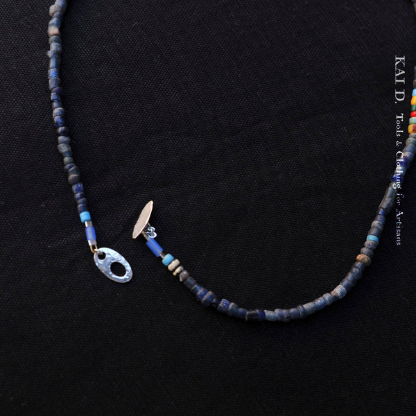 Handmade Beaded Necklace -  Choker Indigo K