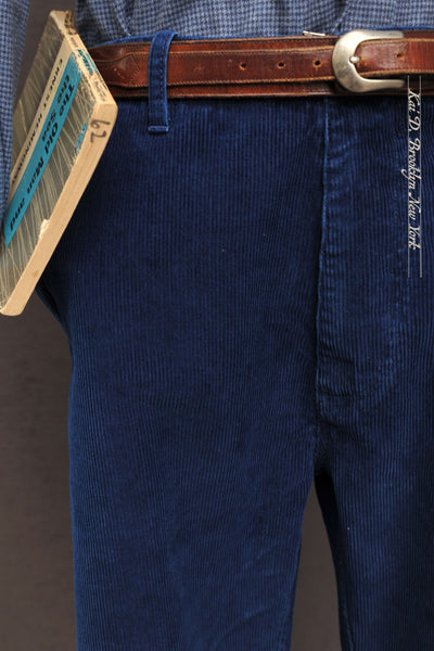 Bube Wide Cut Chino Pants - Indigo Corduroy - 48, 50, 52