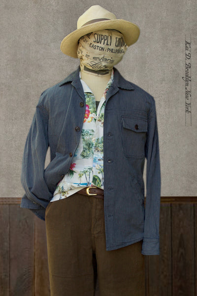 Pilot Jacket - Mini Indigo Stripe - M, L, XL