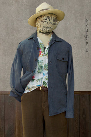 Pilot Jacket - Mini Indigo Stripe - M, L, XL