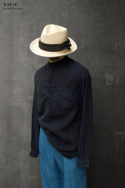 Folklore Shirt - Overdyed linen - Indigo - M