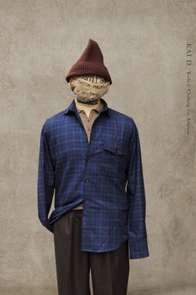 Skillman Shirt - Yarn Dye Indigo Plaid - M, L, XL, XXL