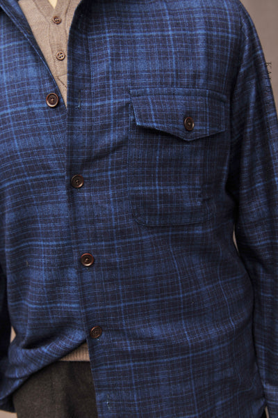 Skillman Shirt - Yarn Dye Indigo Plaid - M, L, XL, XXL