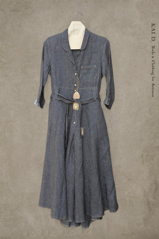 Emma Dress - Mini striped linen - S