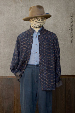 O'Hara Shirt - Ink Blue Novel Sashiko Cotton - L