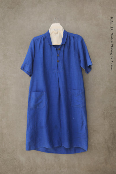 Irina Dress - Belgian Linen - Azure Blue - XS