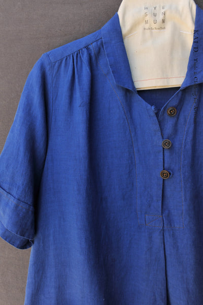 Irina Dress - Belgian Linen - Azure Blue - XS