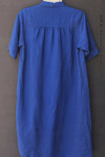 Irina Dress - Belgian Linen - Azure Blue - XS