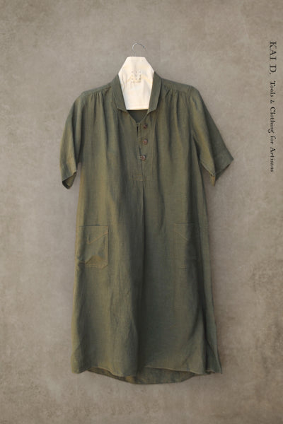 Irina Dress - Belgian Linen - Thyme - S