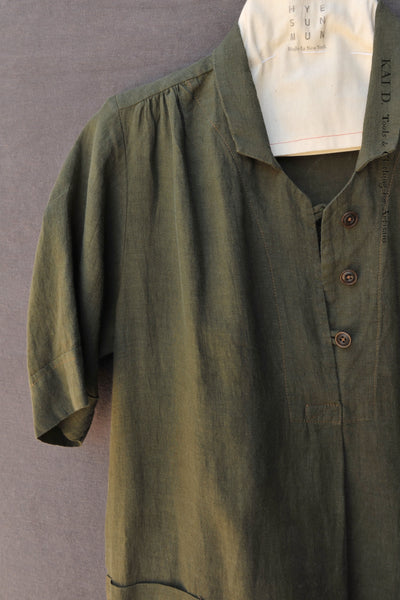 Irina Dress - Belgian Linen - Thyme - S