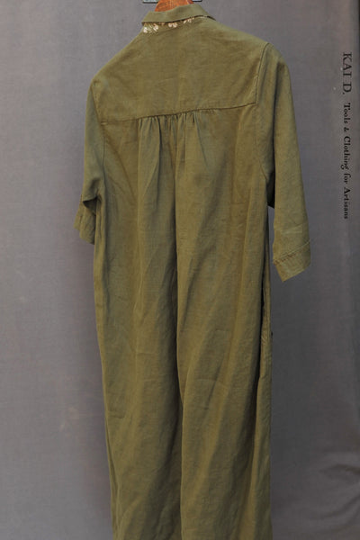 Irina Dress - Japanese Linen - Botanical Green - S