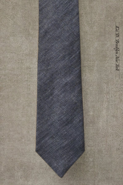 Irish Linen Tie - Texture Blue