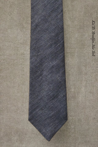 Irish Linen Tie - Texture Blue