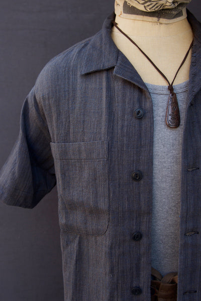 SS Lake Camp Shirt - Iron/Indigo - 2(M), 3(L), 4(XL)