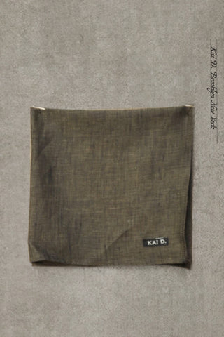 Italian Linen Pocket Square - Dark Green Heather
