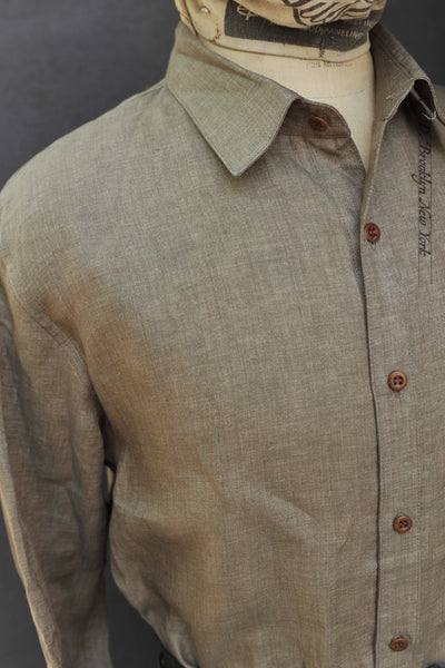 Delancey Shirt - Italian Linen - Taupe Heather - M, L, XL