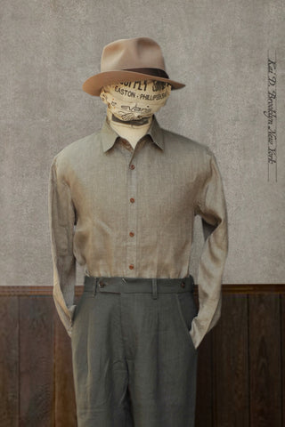 Delancey Shirt - Italian Linen - Taupe Heather - M, L, XL