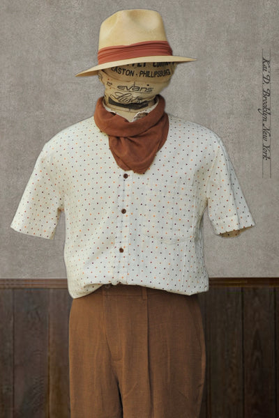 Novel Sashiko Stitch Cassady shirt - Jacquard Dots  - M, L, XL, XXL