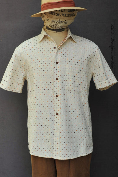 Novel Sashiko Stitch Cassady shirt - Jacquard Dots  - M, XL, XXL