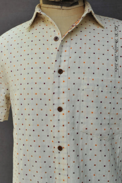 Novel Sashiko Stitch Cassady shirt - Jacquard Dots  - M, XL, XXL
