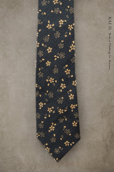 Japanese Jacquarded Floral Tie