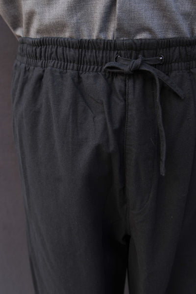 Jack Drawstring Trousers - Black - S, M, L, XL (Relaxed Cut)