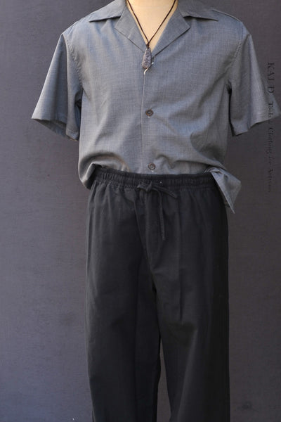 Jack Drawstring Trousers - Black - S, M, L, XL (Relaxed Cut)