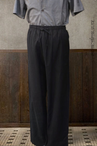 Jack Drawstring Trousers - Black - S, L, XL (Relaxed Cut)
