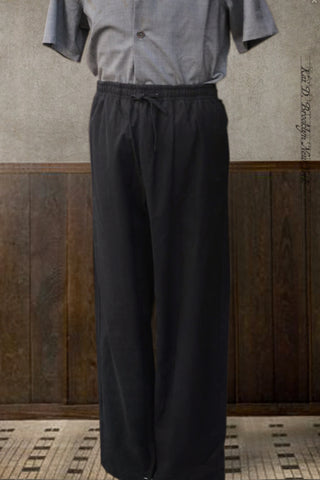 Jack Drawstring Trousers - Black - S, L, XL (Relaxed Cut)