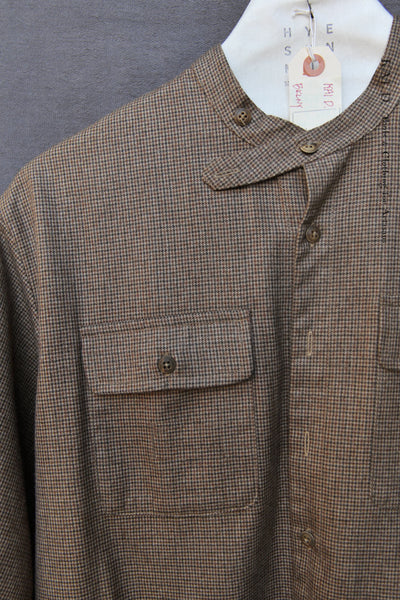 Jackie Shirt - Wool Mini Houndstooth  - Brown - XS, S, M