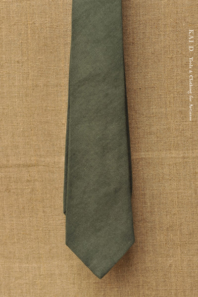 Belgian Washed Linen Tie - Jade