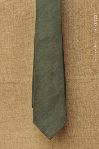 Belgian Washed Linen Tie - Jade