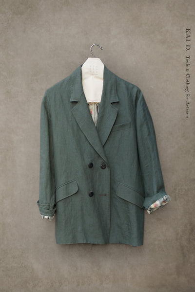 Blanchett  Jacket, Belgian Linen  - Jade - S, M