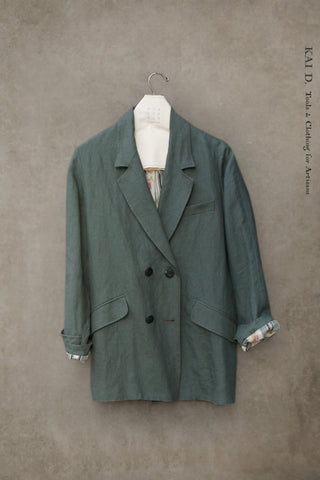 Blanchett  Jacket - Belgian Linen  - Jade - S, M