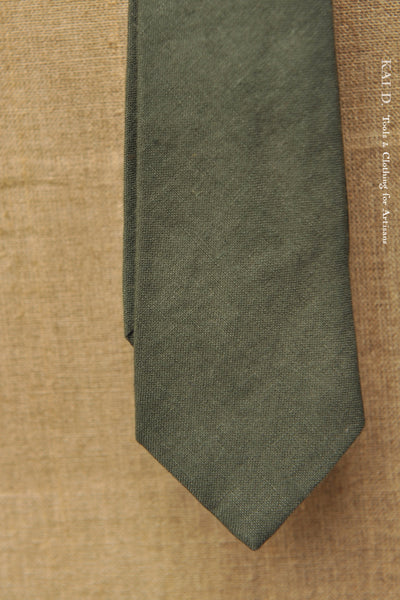 Belgian Washed Linen Tie - Jade